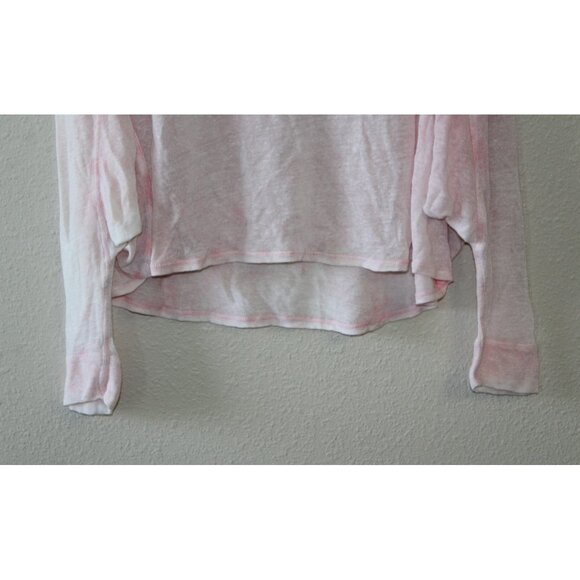 We The Free Womens Pink Sheer Pullover Oversized Linen Blend Sweater S - Picture 3 of 5